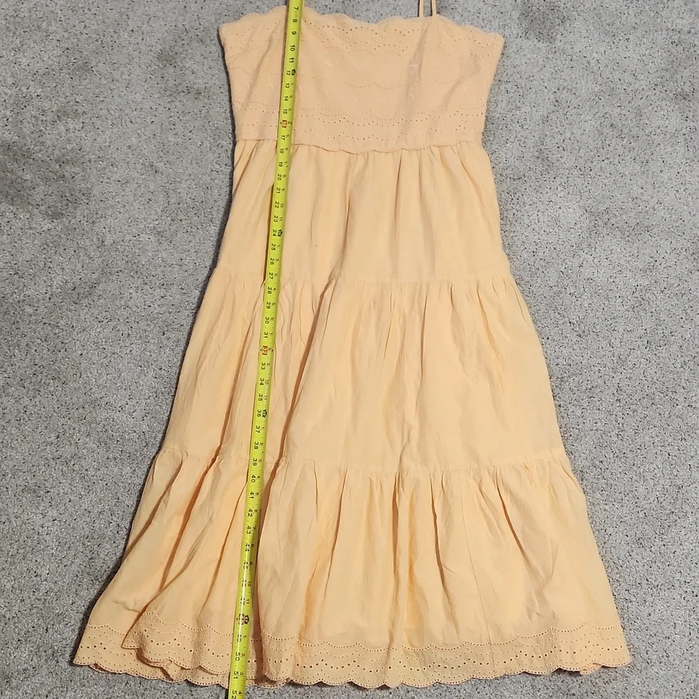 New American Eagle Orange Scalloped Midi Dress Size XL - Picture 8 of 11